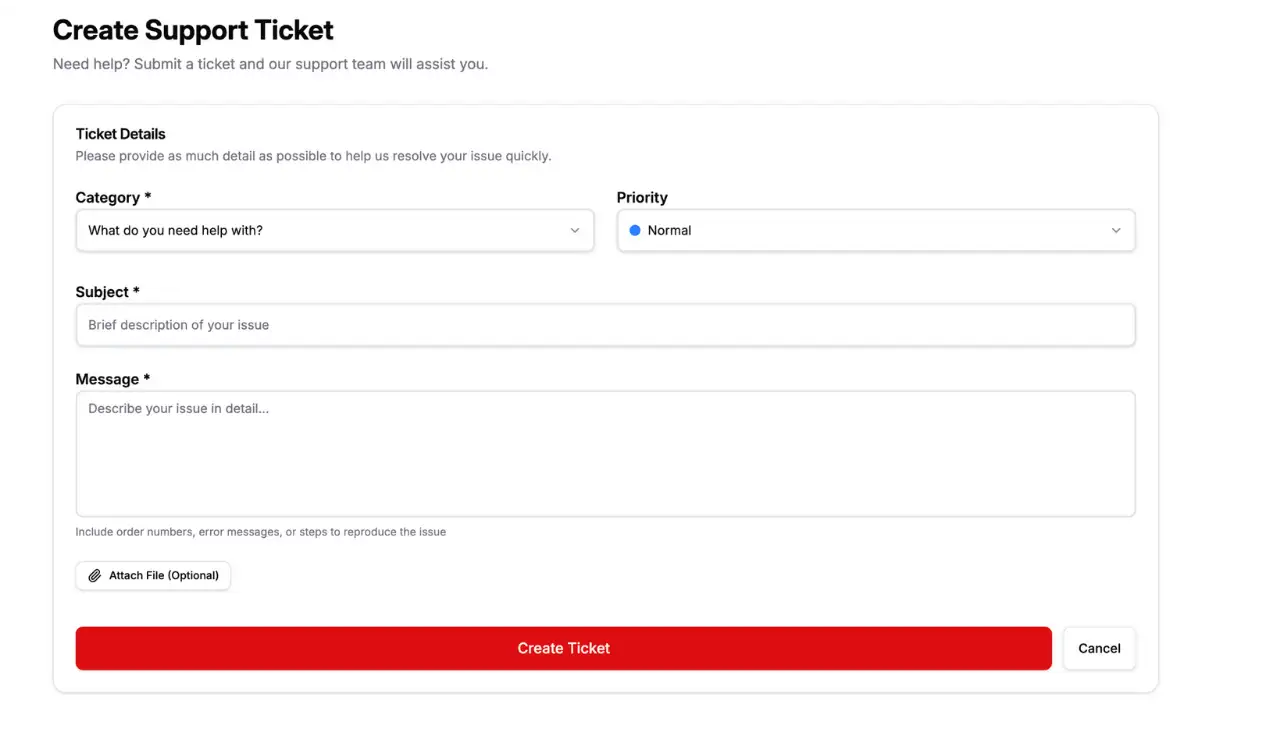 Step 4 — Create a new support ticket