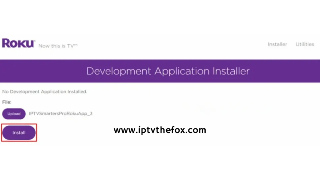 Click Install in the Development Application Installer - iptvthefox.com