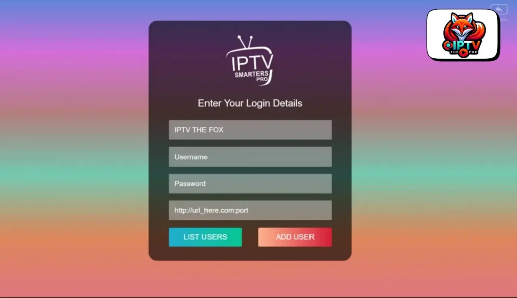 Enter Your xtream iptv Code Details - iptv the fox