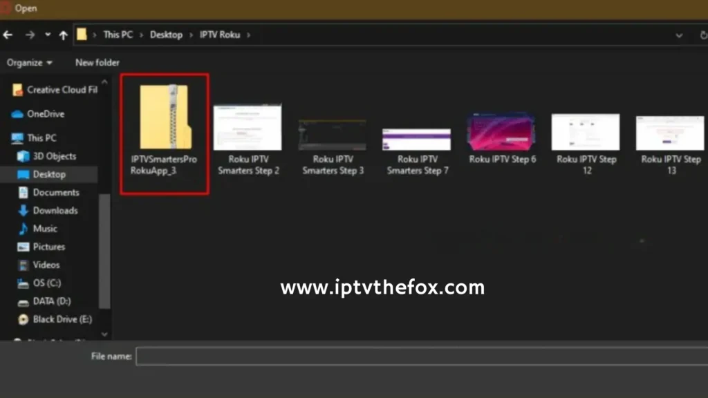 select the IPTV Smarters .zip file iptvthefox.com