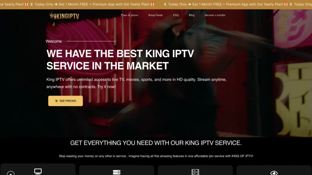 what is king IPTV review - home page