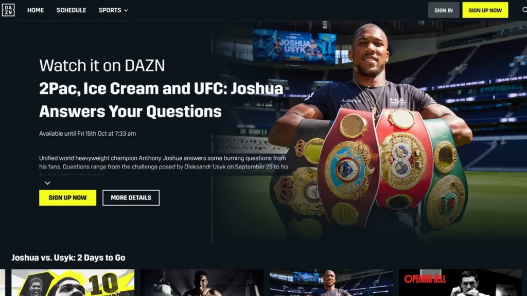 DAZN – Best for Boxing and Combat Sports by IPTV THE FOX