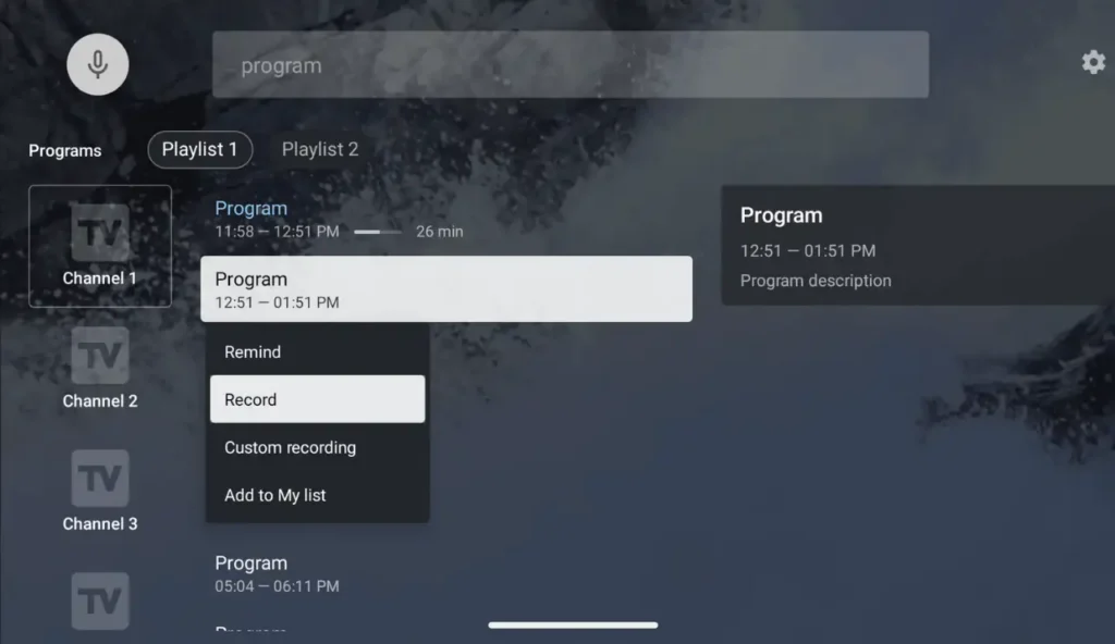 TiviMate Recording Features