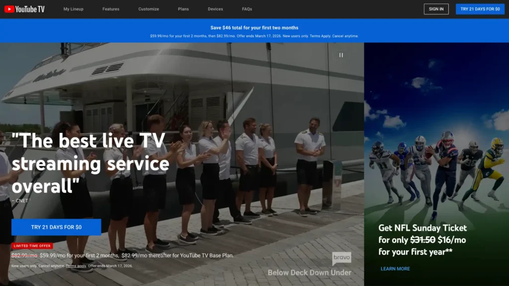YouTube TV – Best for US Sports Fans by IPTV THE FOX