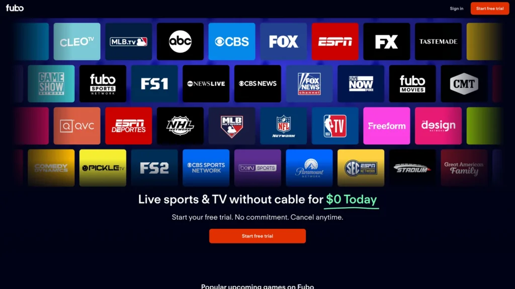 fuboTV – Best Legal Paid Alternative by IPTV THE FOX