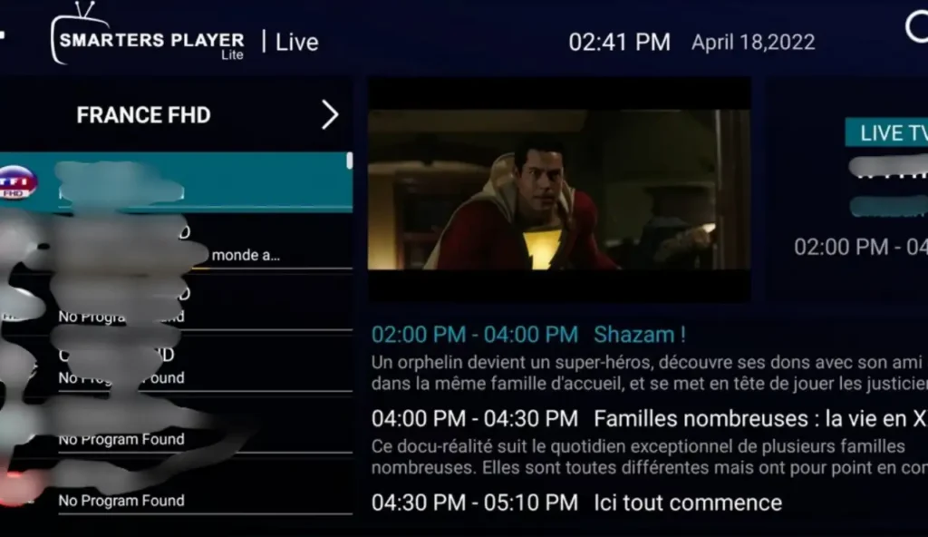 iptv smarters pro EPG Features