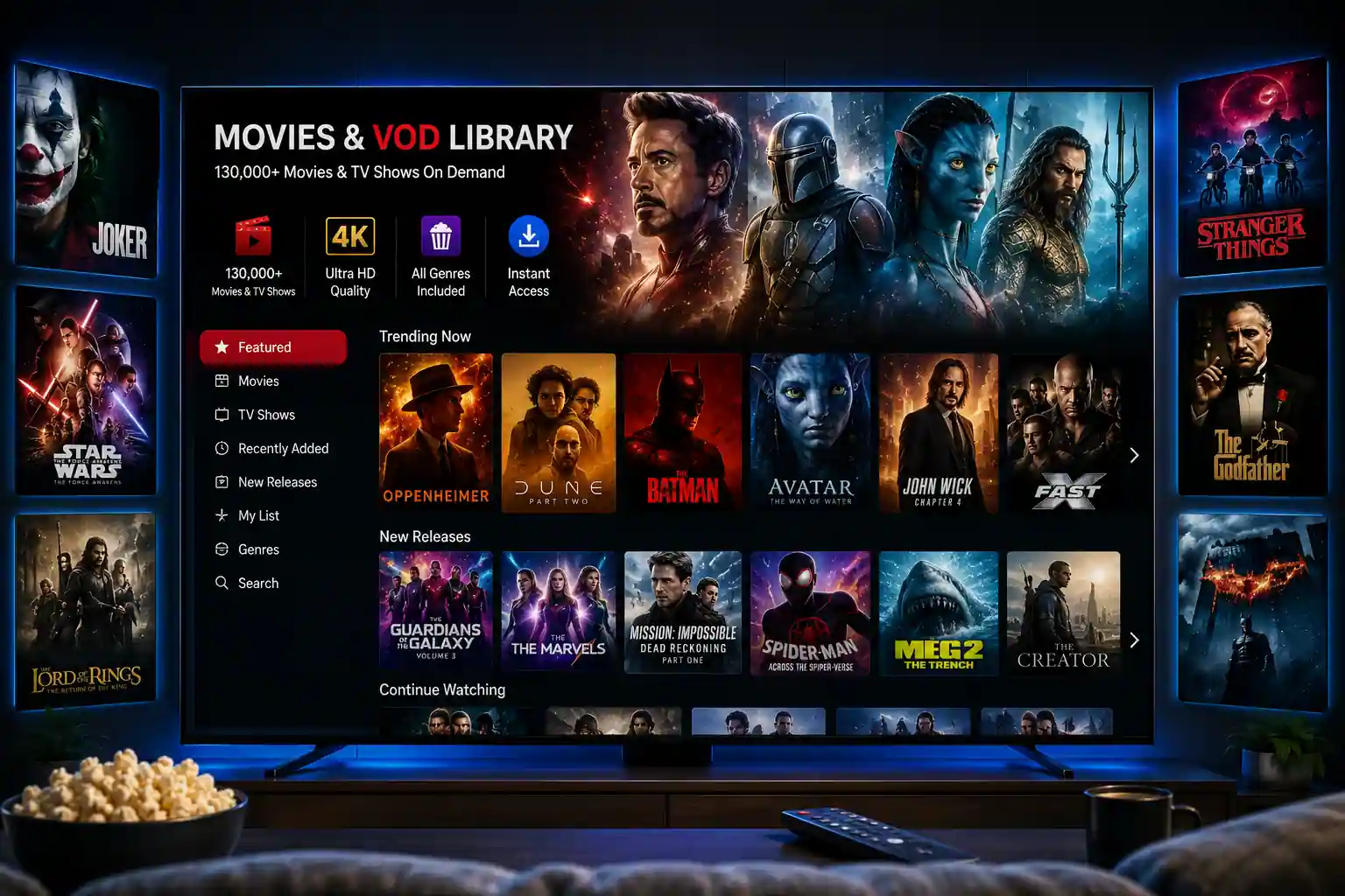 150,000+ Movies and TV Shows on Demand — new releases, series, family entertainment and 4K