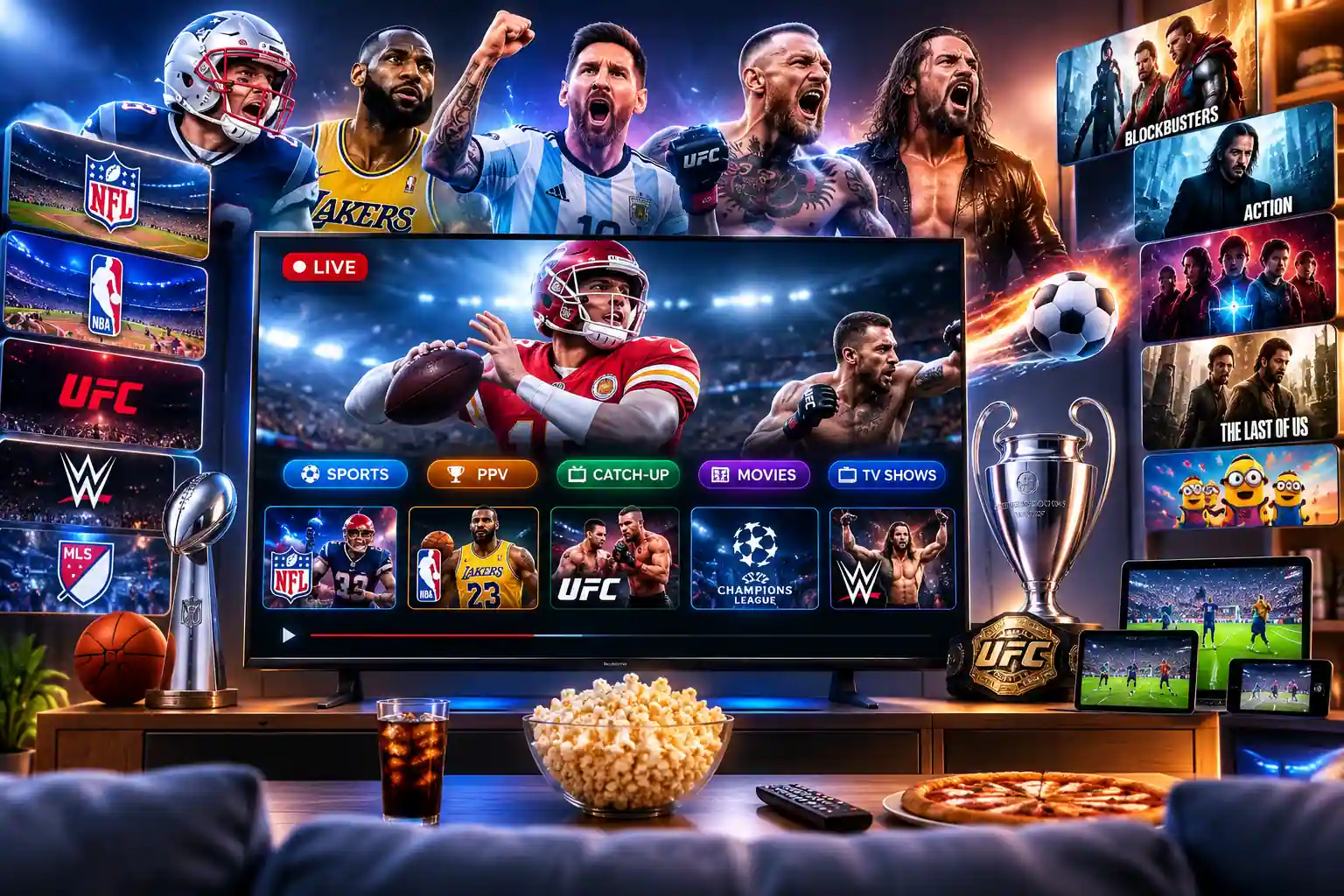 Live IPTV Sports, PPV events and Catch-Up TV — NFL, NBA, UFC, boxing and more